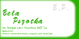 bela pszotka business card